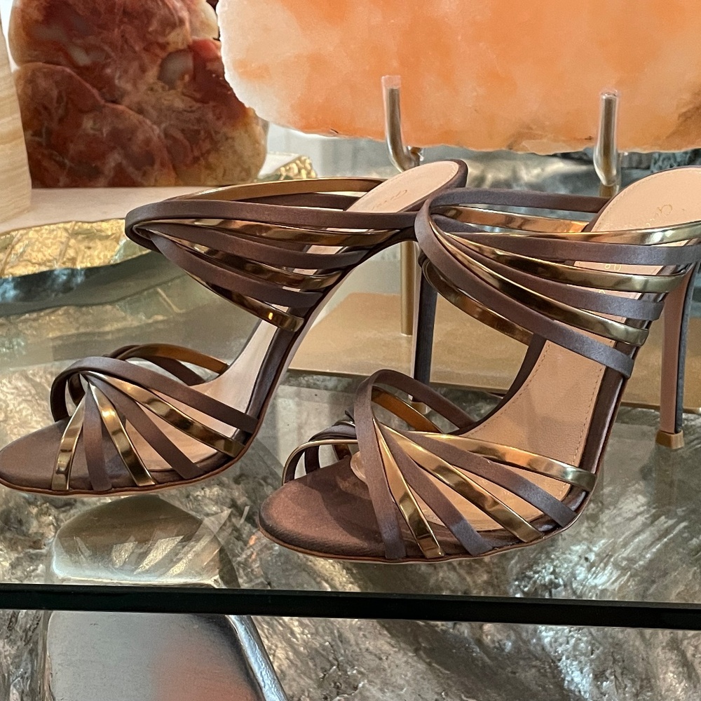 Authentic Gianvito Rossi Satin Slides